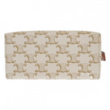 セリーヌ CELINE スモールトラベル 10C762DJP.01TA ポーチ ポリウレタン レザー ホワイト ゴールド金具 レディース【中古】【Aランク】