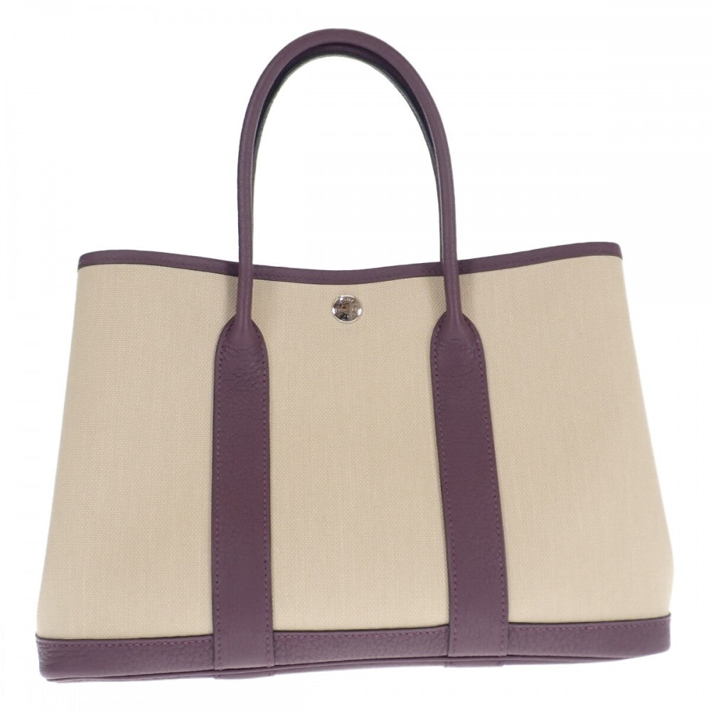 エルメス HERMES ガーデンパーティTPM ハンドバッグ キャンバス ネゴンダ トワルミリタリー ベトン カシス レディース【中古】【Sランク】