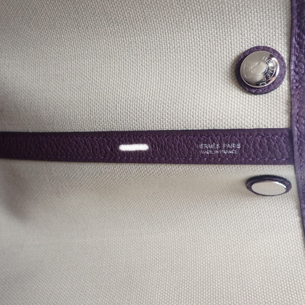 エルメス HERMES ガーデンパーティTPM ハンドバッグ キャンバス ネゴンダ トワルミリタリー ベトン カシス レディース【中古】【Sランク】