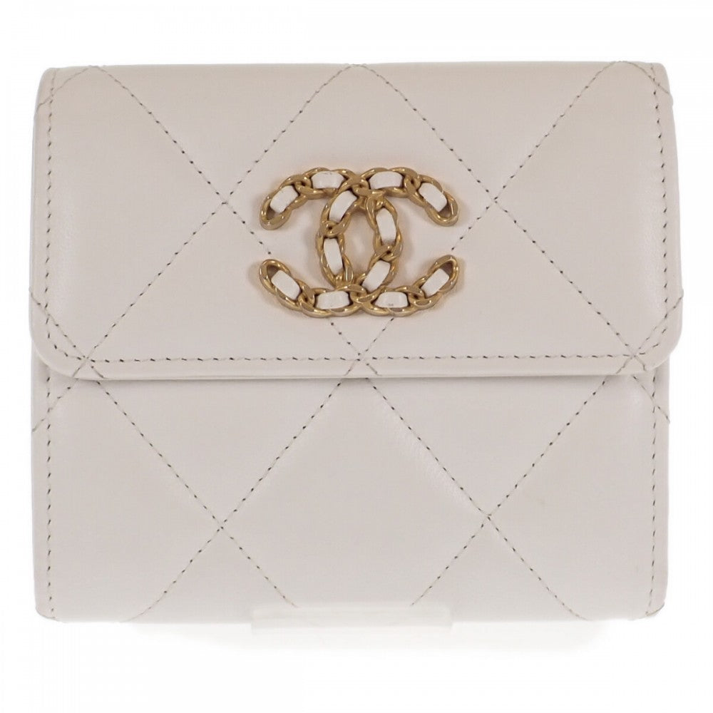 シャネル CHANEL 19フラップウォレット AP2809 三つ折り財布 