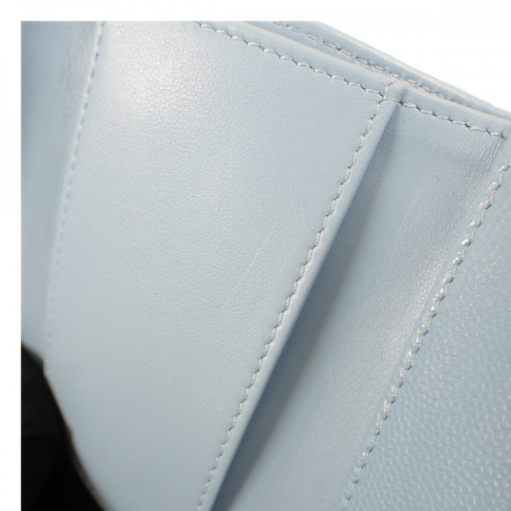 シャネル CHANEL ココマーク スモールフラップウォレット AP3397 三つ折り財布 キャビアスキン ストラスブルー ゴールド金具 レディース【中古】【Aランク】