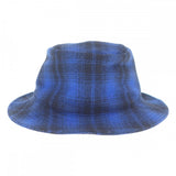 セリーヌ CELINE バケット フランネルチェック S 2AUO4994R.07RK ハット ウール コットン ブルー メンズ レディース【中古】【Aランク】