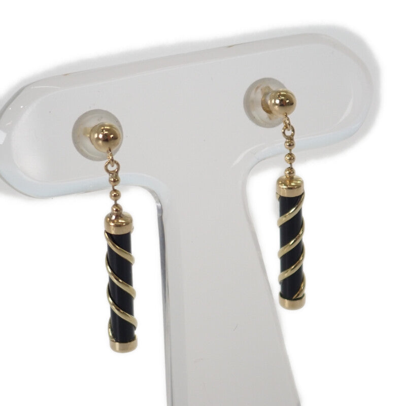 K18 デザインジュエリー ピアス K18イエローゴールド ブラック ゴールド オニキス レディース【中古】【Aランク】