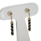 【中古】 K18 デザインジュエリー ピアス K18イエローゴールド ブラック ゴールド オニキス レディース【Aランク】