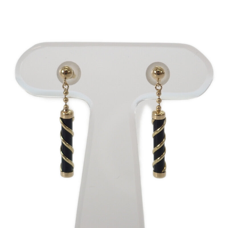 K18 デザインジュエリー ピアス K18イエローゴールド ブラック ゴールド オニキス レディース【中古】【Aランク】