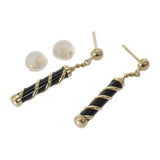 【中古】 K18 デザインジュエリー ピアス K18イエローゴールド ブラック ゴールド オニキス レディース【Aランク】