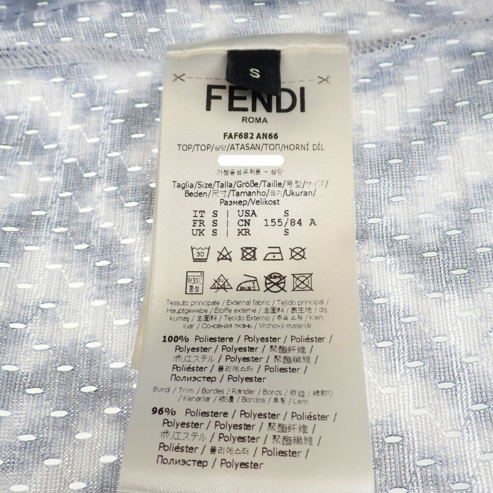 フェンディ FENDI テクニカルメッシュ S FAF682AN66F1KRN 半袖Tシャツ ポリエステル ブルー メンズ【中古】【Aランク】