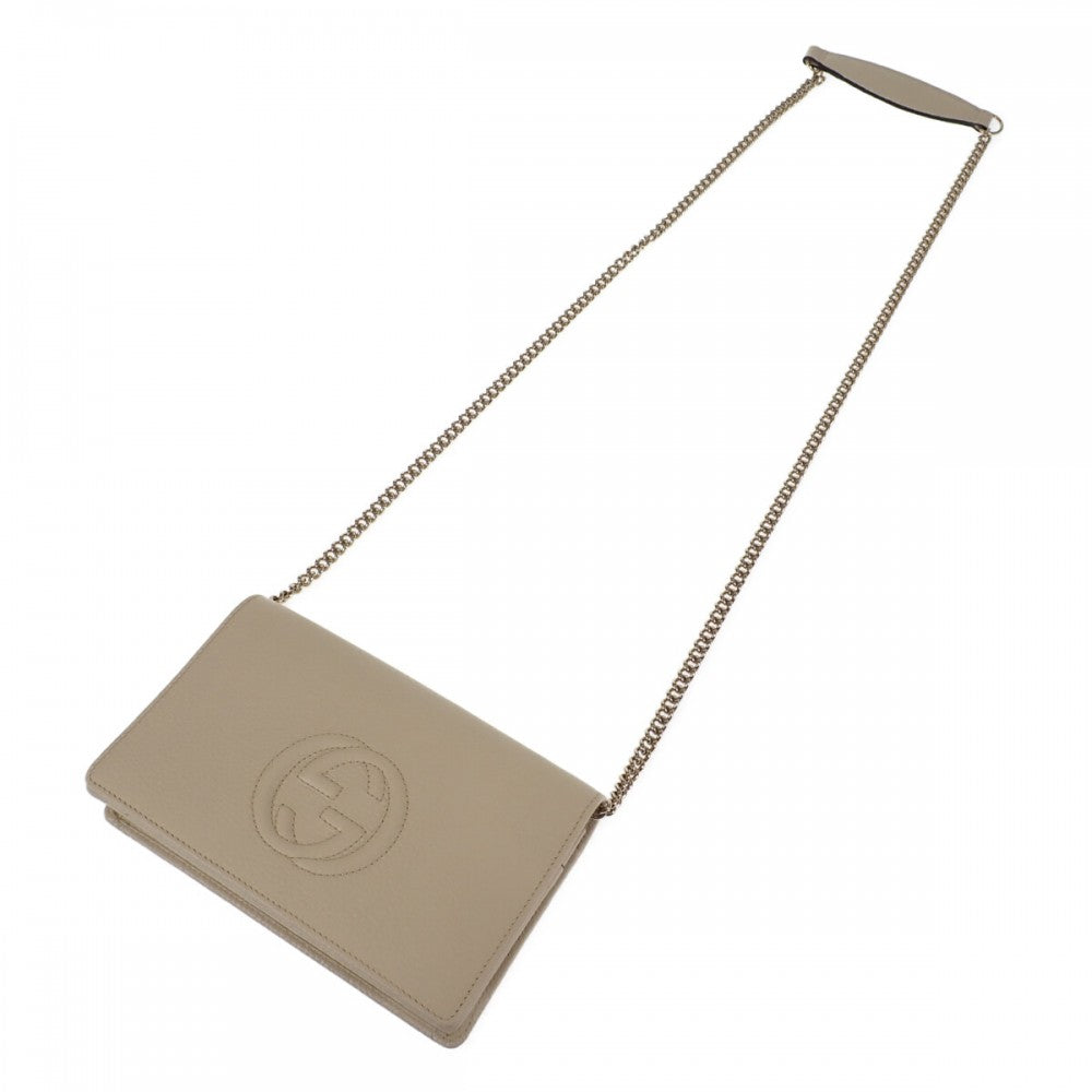 グッチ GUCCI ソーホー チェーンウォレット アウトレット 598211_A7M0G ショルダーバッグ カーフ ホワイト レディース【中古】【Aランク】
