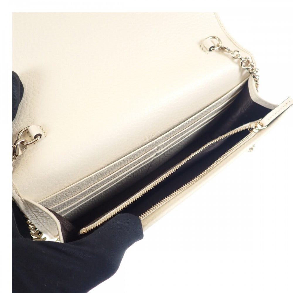 グッチ GUCCI ソーホー チェーンウォレット アウトレット 598211_A7M0G ショルダーバッグ カーフ ホワイト レディース【中古】【Aランク】