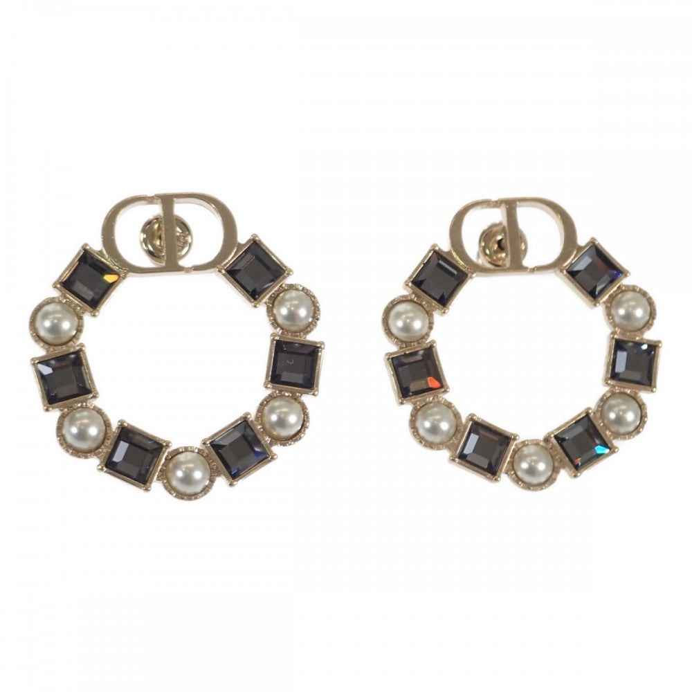 ディオール Dior PETIT CD E1858PTCCY ピアス メタル ブラッククリスタル ゴールド レディース【中古】【Aランク】