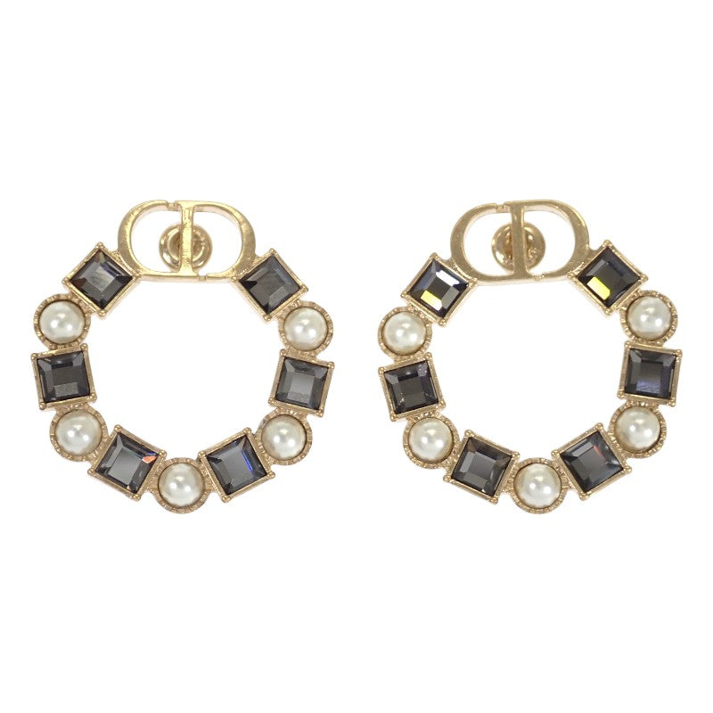 ディオール Dior PETIT CD E1858PTCCY ピアス メタル ブラッククリスタル ゴールド レディース【中古】【Aランク】
