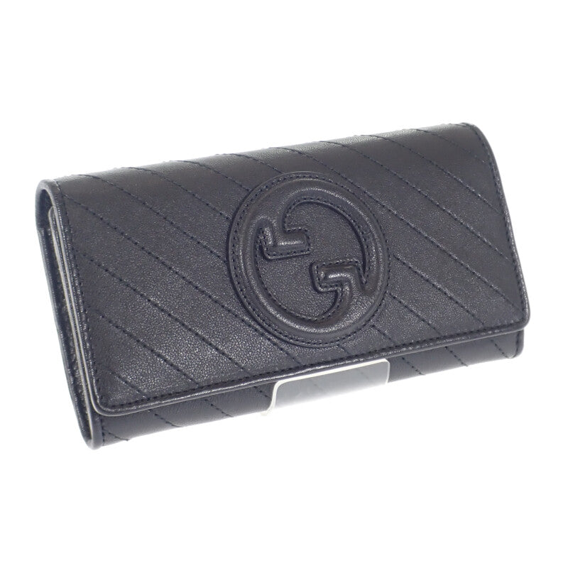 グッチ GUCCI ブロンディ コンチネンタルウォレット 760302_AACP7_1000 長財布 レザー ブラック レディース メンズ【中古】【Aランク】