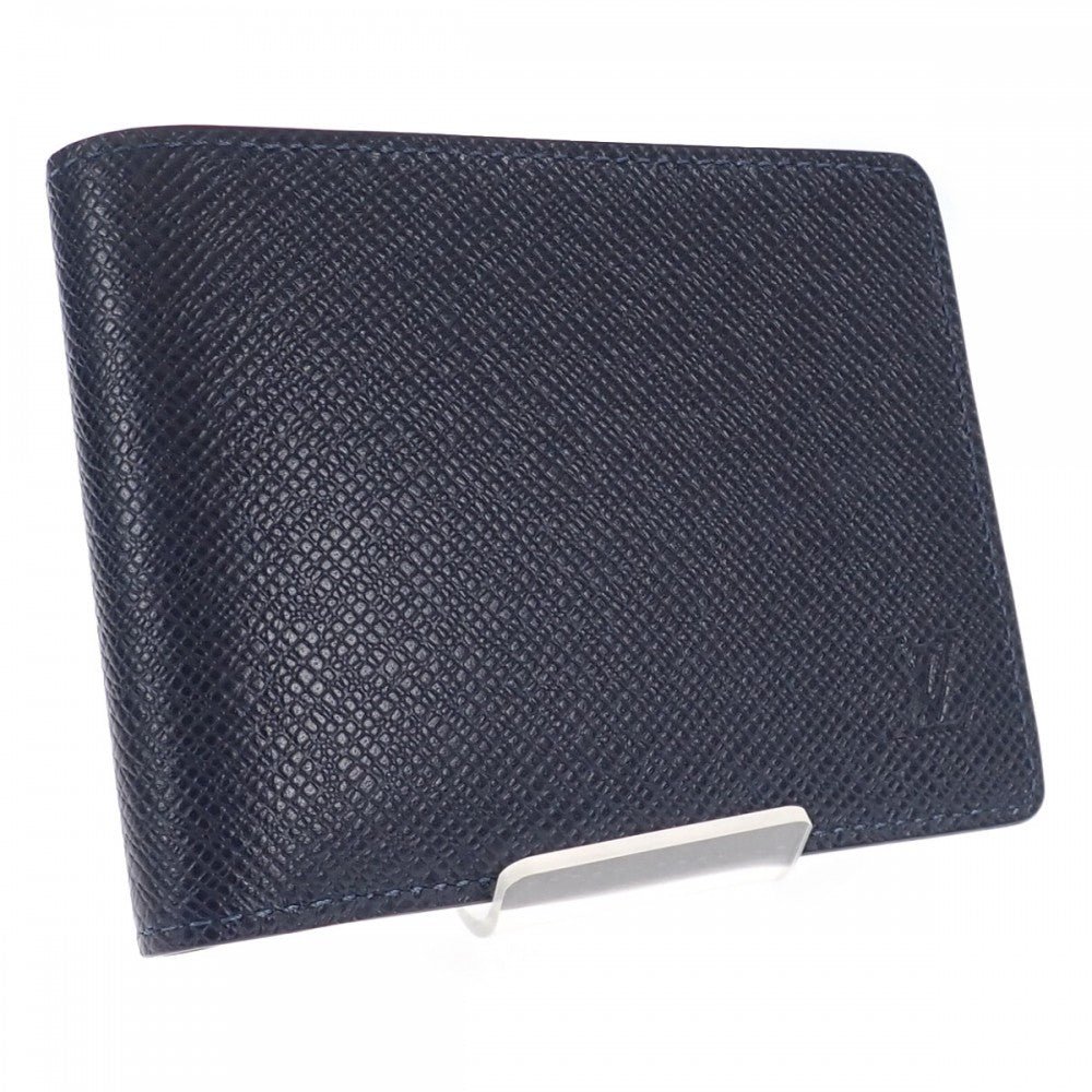 ルイヴィトン LOUIS VUITTON ポルトフォイユ・ミュルティプル M30530 二つ折り財布 タイガ ブルーマリーヌ メンズ【中古】【Aランク】
