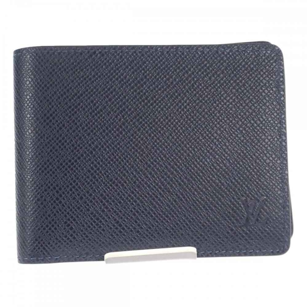 ルイヴィトン LOUIS VUITTON ポルトフォイユ・ミュルティプル M30530 二つ折り財布 タイガ ブルーマリーヌ メンズ【中古】【Aランク】