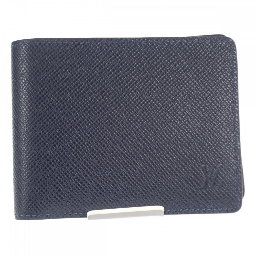 ルイヴィトン LOUIS VUITTON ポルトフォイユ・ミュルティプル M30530 二つ折り財布 タイガ ブルーマリーヌ メンズ【中古】【Aランク】