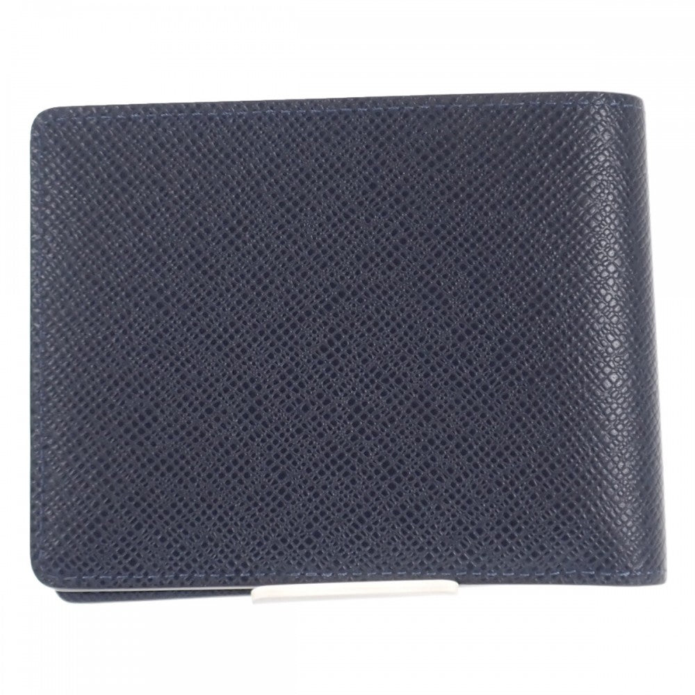 路易威登 LOUIS VUITTON Multiple 短夾 M30530 Taiga 藍色海軍男士【二手】【A級品】