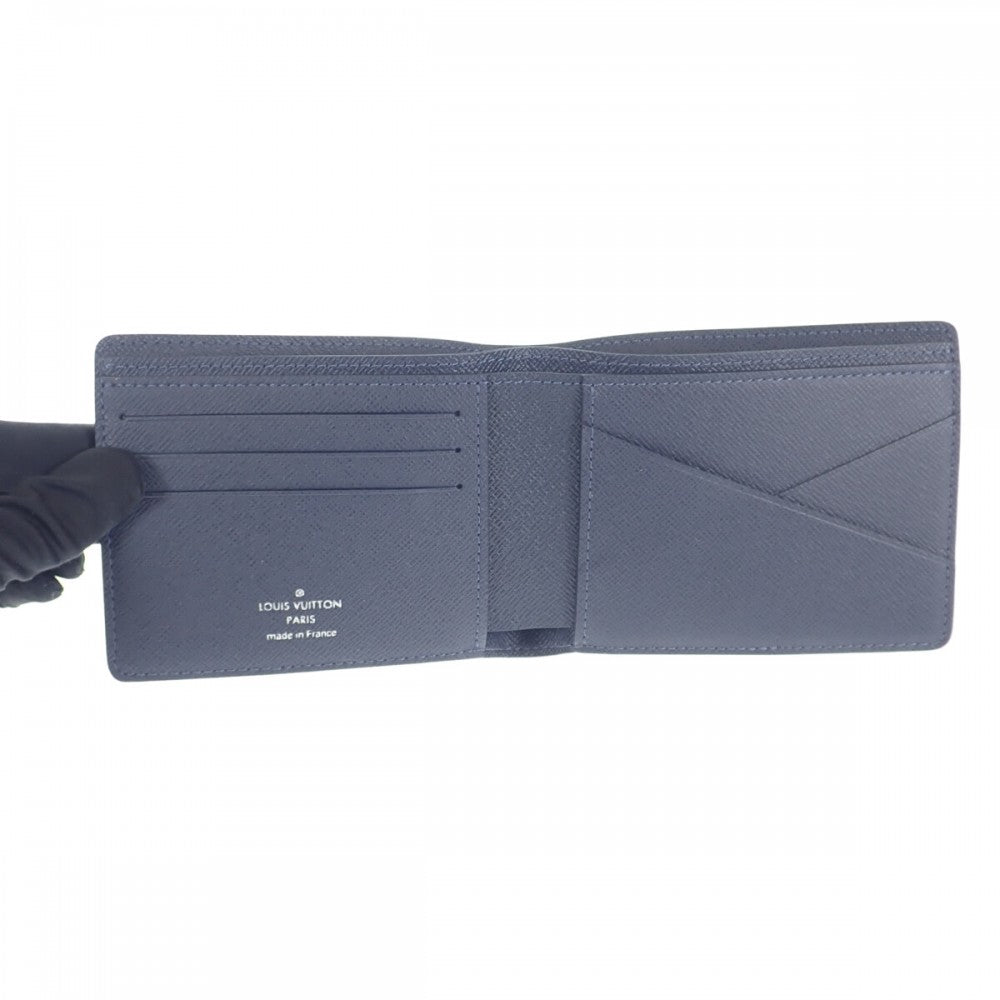 ルイヴィトン LOUIS VUITTON ポルトフォイユ・ミュルティプル M30530 二つ折り財布 タイガ ブルーマリーヌ メンズ【中古】【Aランク】