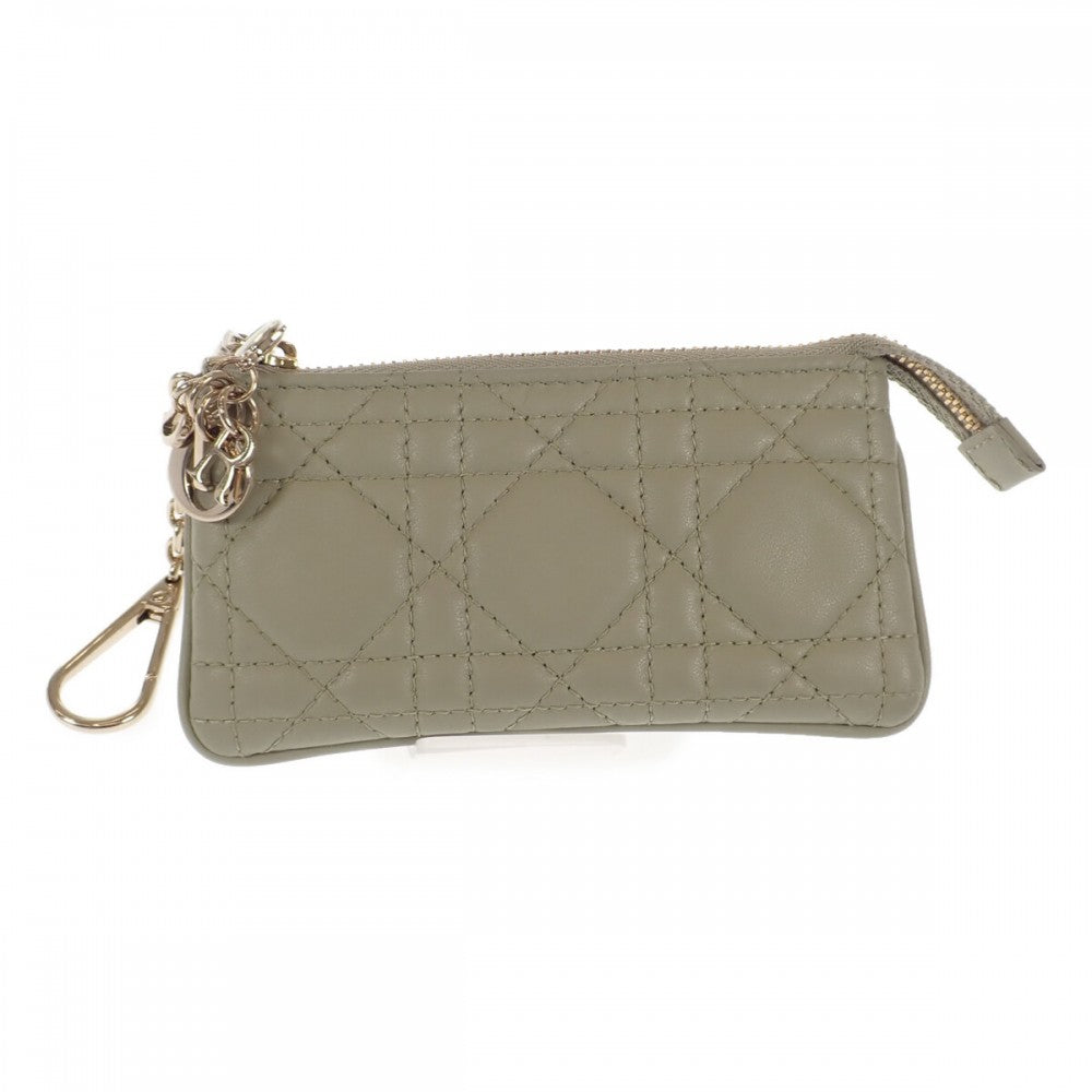 ディオール Dior キーケース レディディオール コインケース ラムスキン セージグリーン ゴールド金具 レディース【中古】【Aランク】