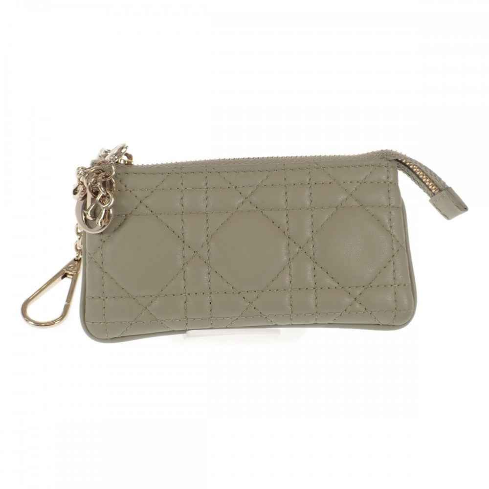 ディオール Dior キーケース レディディオール コインケース ラムスキン セージグリーン ゴールド金具 レディース【中古】【Aランク】