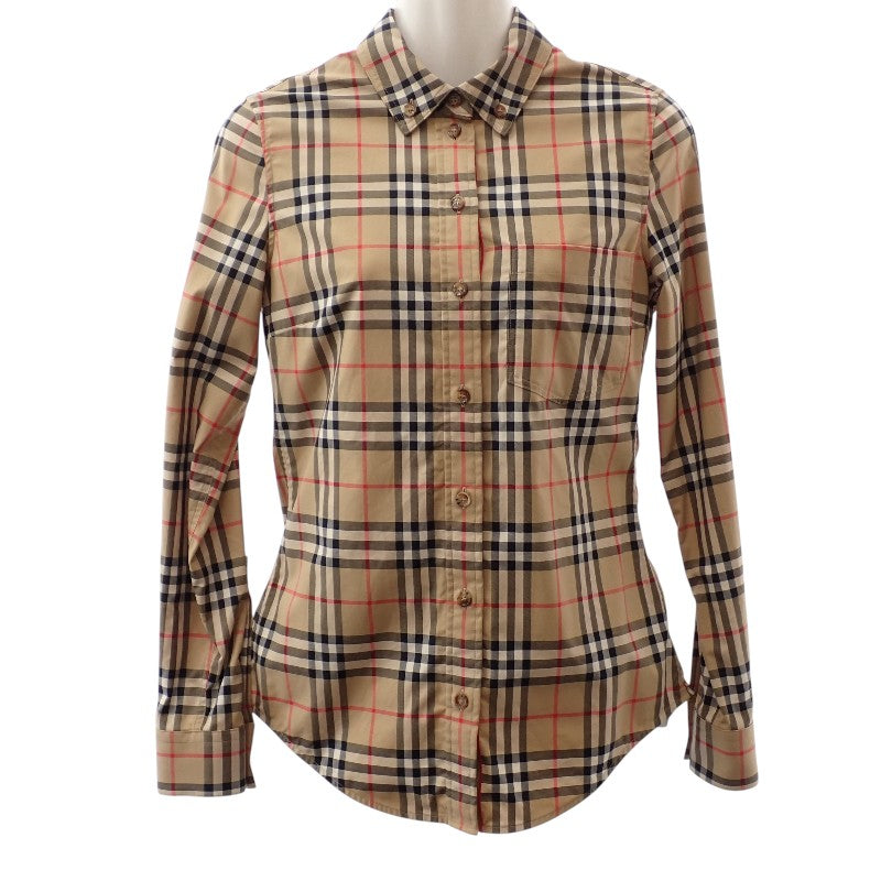 バーバリー BURBERRY ヴィンテージチェック 36 80222841 長袖シャツ コットン ポリエステル ベージュ レディース【中古】【Aランク】