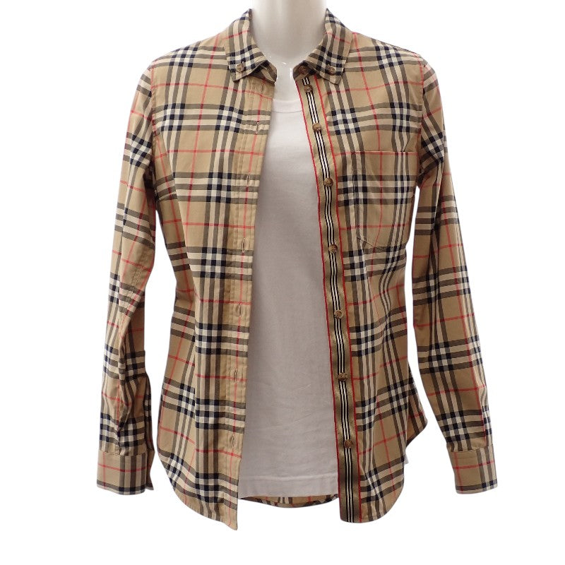 バーバリー BURBERRY ヴィンテージチェック 36 80222841 長袖シャツ コットン ポリエステル ベージュ レディース【中古】【Aランク】