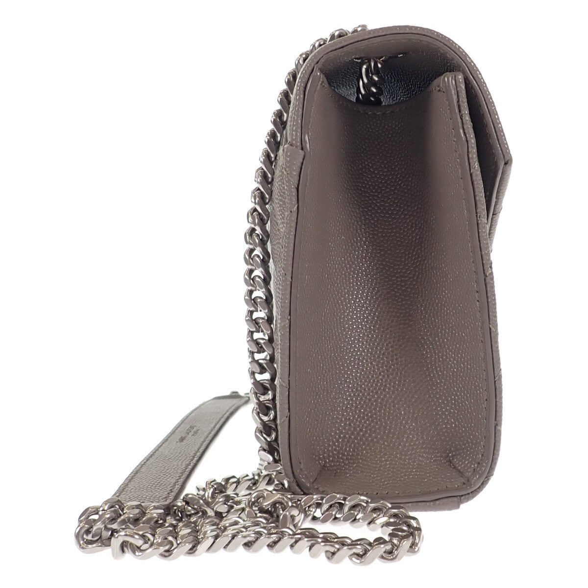 SAINT LAURENT Envelop Small 600195BOW961545 Shoulder Bag Quilted Leather Gray Silver Hardware Ladies 【Used】【A Rank】
