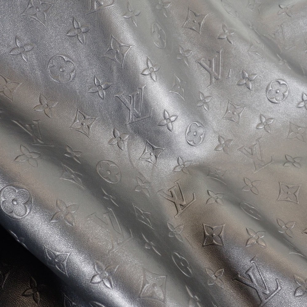 ルイヴィトン LOUIS VUITTON エンボス ジャケット 44 1A9GOS モノグラム ブルゾン ラムスキン ウール ノワール メンズ【中古】【ABランク】