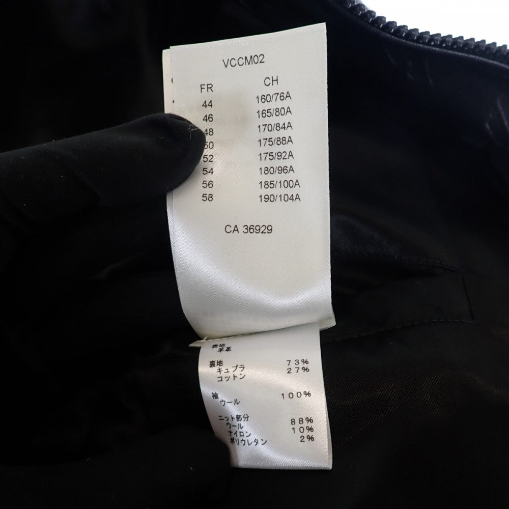 ルイヴィトン LOUIS VUITTON エンボス ジャケット 44 1A9GOS モノグラム ブルゾン ラムスキン ウール ノワール メンズ【中古】【ABランク】