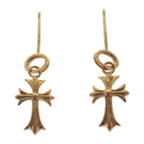 クロス 十字架 デザイン ジュエリー ピアス K18イエローゴールド メンズ レディース【中古】【Nランク】