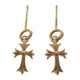 クロス 十字架 デザイン ジュエリー ピアス K18イエローゴールド メンズ レディース【中古】【Nランク】