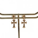 クロス 十字架 デザイン ジュエリー ピアス K18イエローゴールド メンズ レディース【中古】【Nランク】