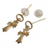 クロス 十字架 デザイン ジュエリー ピアス K18イエローゴールド メンズ レディース【中古】【Nランク】