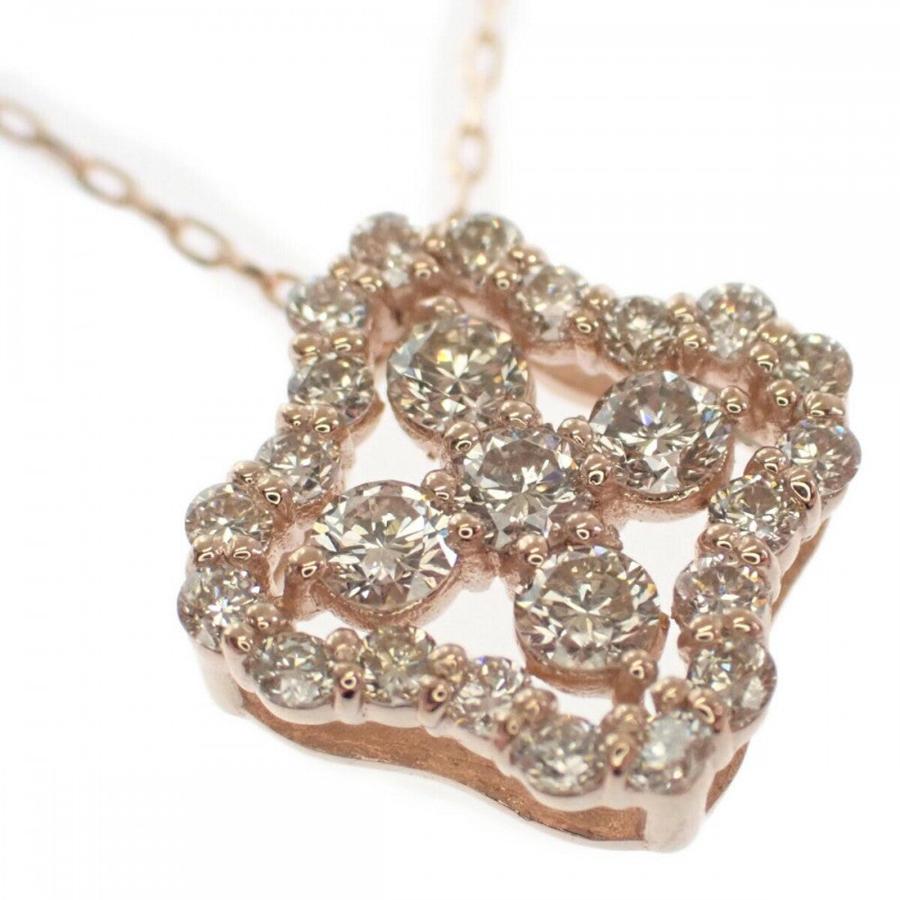 デザインジュエリー ネックレス K18ピンクゴールド ダイヤモンド レディース【中古】【Nランク】