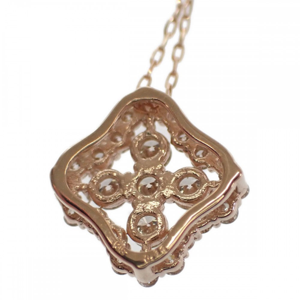 デザインジュエリー ネックレス K18ピンクゴールド ダイヤモンド レディース【中古】【Nランク】