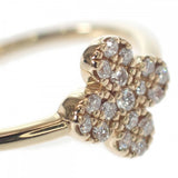 【中古】 デザイン ジュエリー クローバー リング K18イエローゴールド 11号 ダイヤモンド レディース【Aランク】