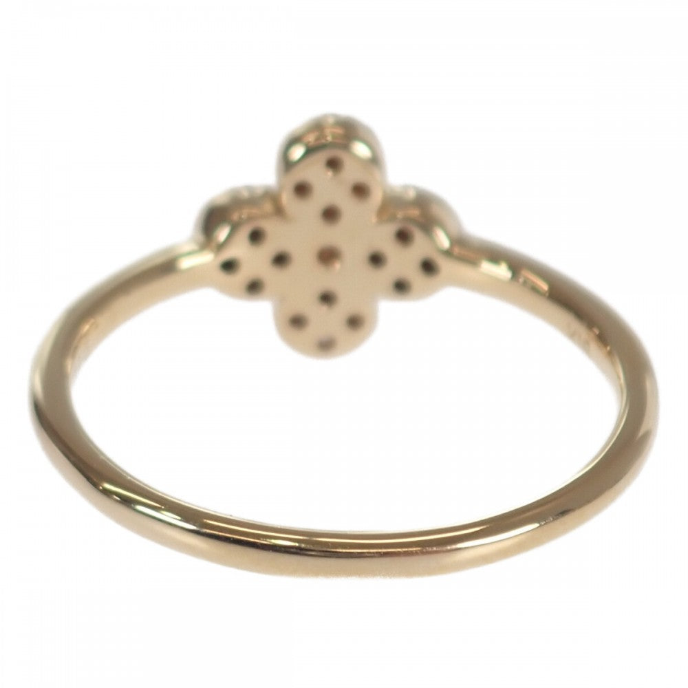 【中古】 デザイン ジュエリー クローバー リング K18イエローゴールド 11号 ダイヤモンド レディース【Aランク】