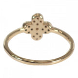 【中古】 デザイン ジュエリー クローバー リング K18イエローゴールド 11号 ダイヤモンド レディース【Aランク】