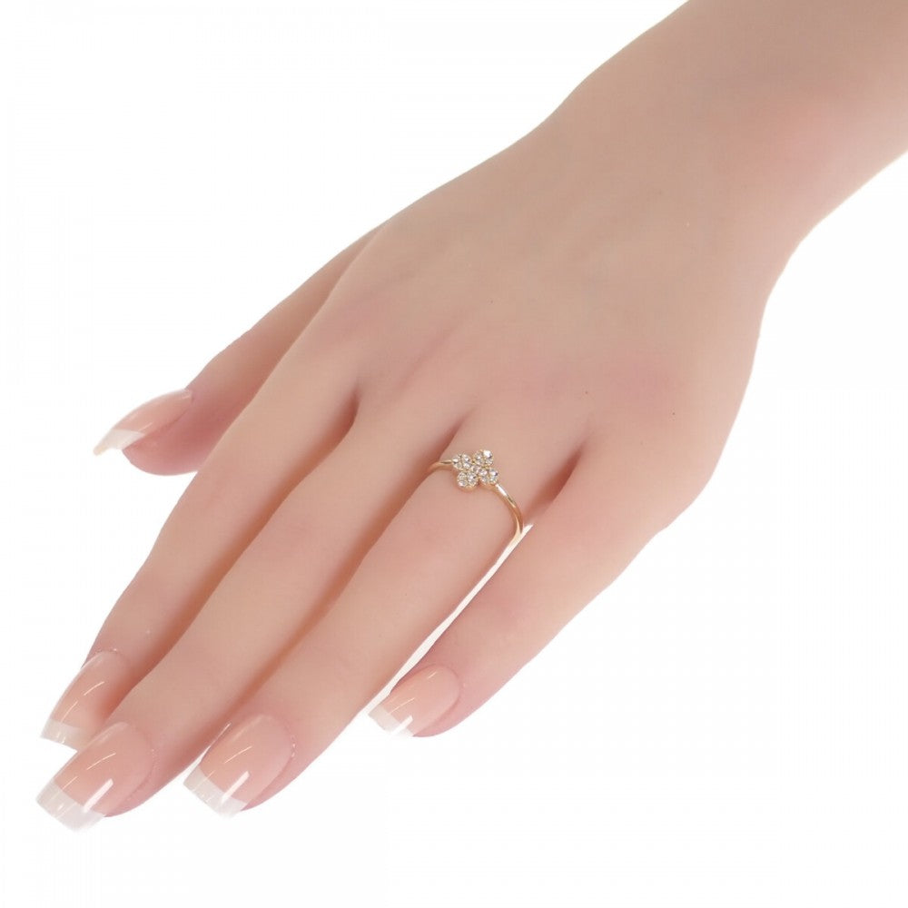 【中古】 デザイン ジュエリー クローバー リング K18イエローゴールド 11号 ダイヤモンド レディース【Aランク】