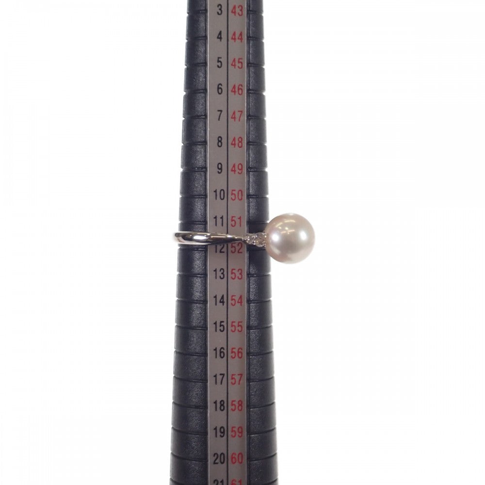 デザイン ジュエリー 11.5号 リング Pt900プラチナ パール ダイヤモンド レディース【中古】【Aランク】