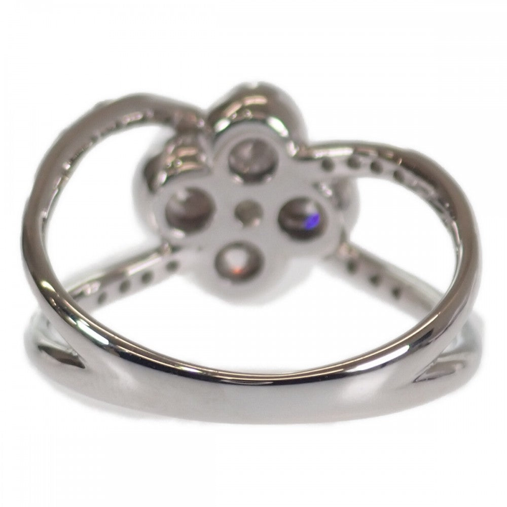 【中古】 クローバー デザイン ジュエリー リング Pt900プラチナ 12号 ダイヤモンド レディース【Aランク】