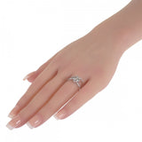 【中古】 クローバー デザイン ジュエリー リング Pt900プラチナ 12号 ダイヤモンド レディース【Aランク】