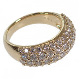 【中古】 パヴェ デザイン ジュエリー リング K18イエローゴールド 9号 ダイヤモンド レディース【Aランク】