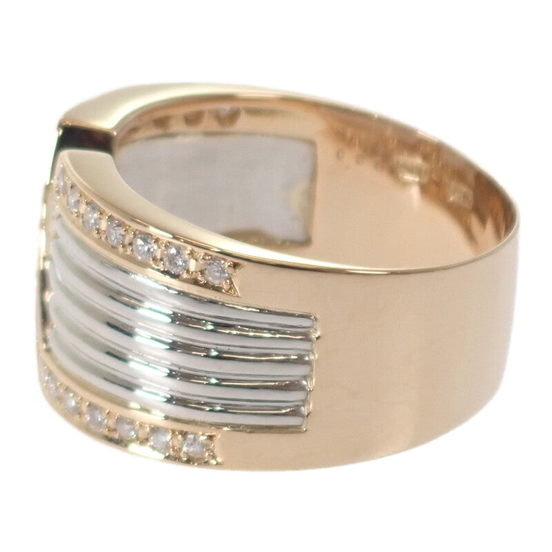 【中古】 デザインジュエリー リング K18イエローゴールド プラチナ 17.5号 ダイヤモンド レディース メンズ【Aランク】