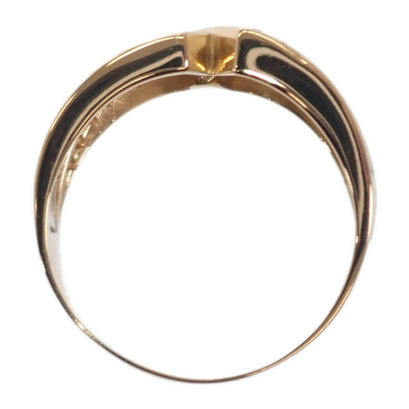 【中古】 デザインジュエリー リング K18イエローゴールド プラチナ 17.5号 ダイヤモンド レディース メンズ【Aランク】