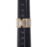 【中古】 デザインジュエリー リング K18イエローゴールド プラチナ 17.5号 ダイヤモンド レディース メンズ【Aランク】