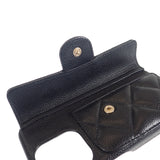 シャネル CHANEL iPhone13/13proケース スマホカバー AP2689 携帯・スマホアクセサリー キャビアスキン マトラッセ ブラック レディース【中古】【ABランク】