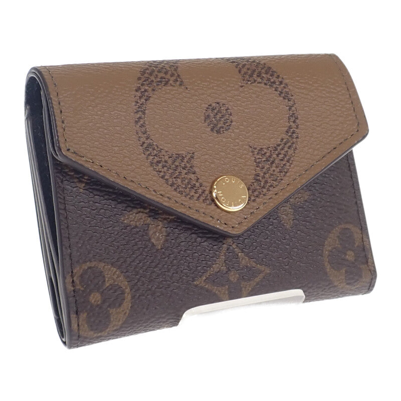 ルイヴィトン LOUIS VUITTON ポルトフォイユ・ゾエ M80725 三つ折り財布 モノグラムジャイアント ブラウン レディース【中古】【Aランク】