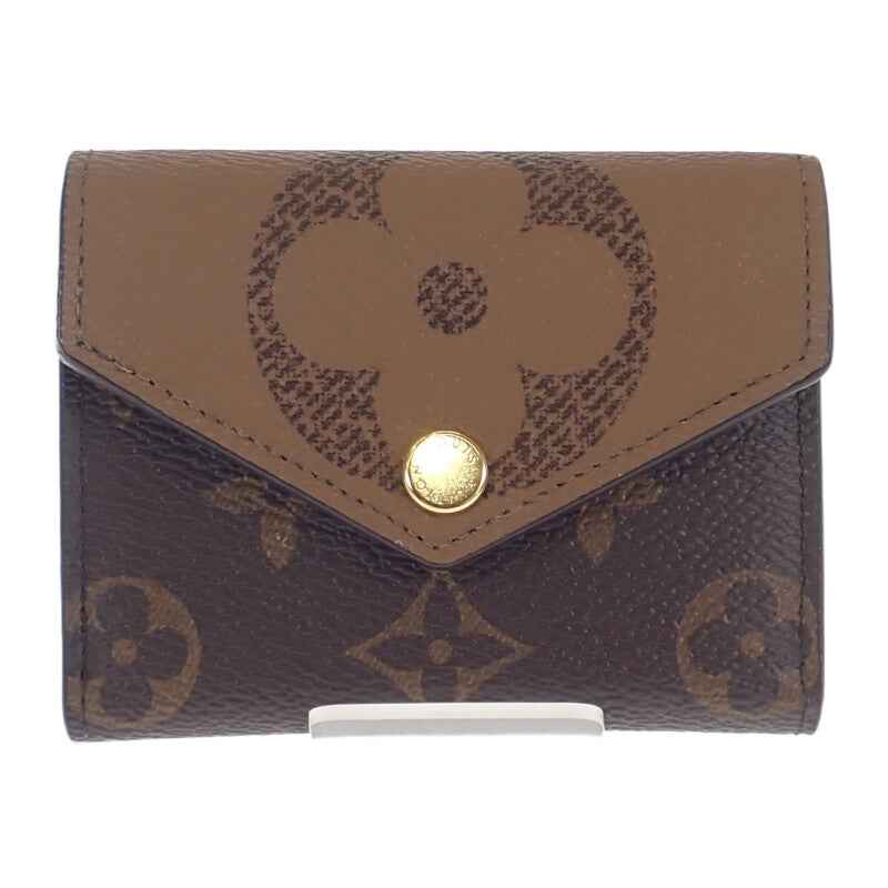 ルイヴィトン LOUIS VUITTON ポルトフォイユ・ゾエ M80725 三つ折り財布 モノグラムジャイアント ブラウン レディース【中古】【Aランク】