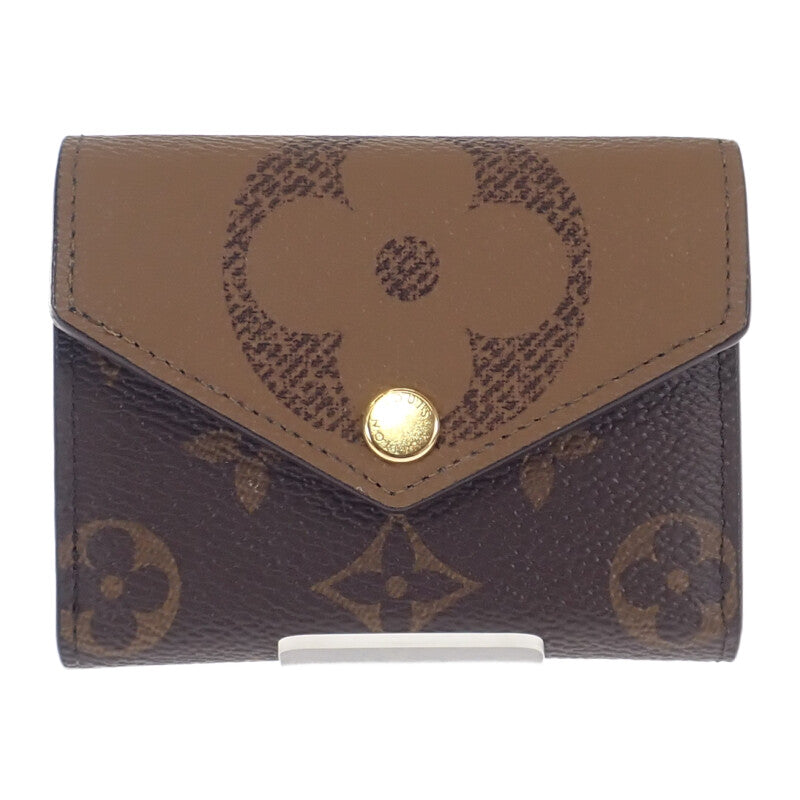 ルイヴィトン LOUIS VUITTON ポルトフォイユ・ゾエ M80725 三つ折り財布 モノグラムジャイアント ブラウン レディース【中古】【Aランク】