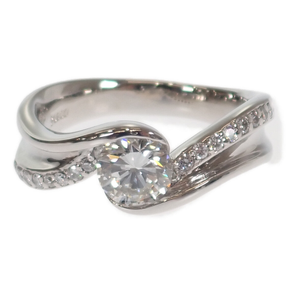 デザインジュエリー 15号 リング Pt900プラチナ ダイヤモンド レディース【中古】【Aランク】